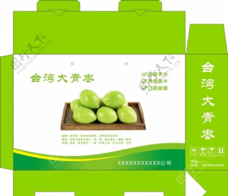 简洁的台湾大青枣包装礼盒
