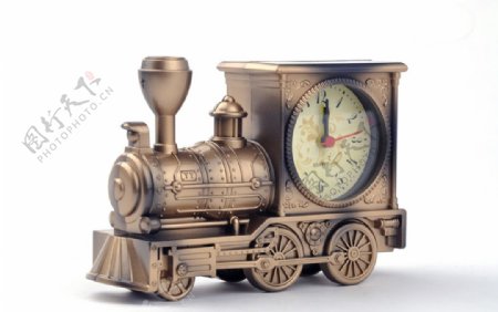 古铜色火车闹钟装饰品