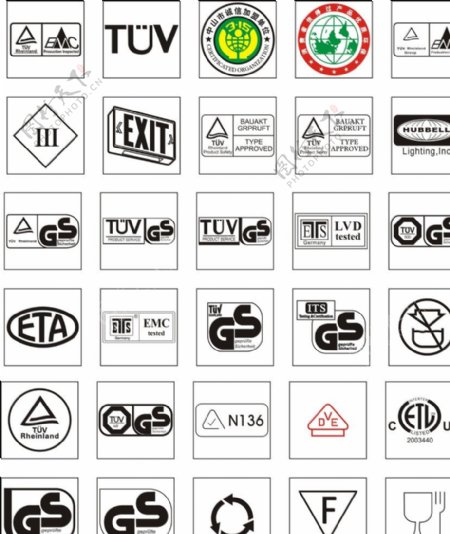 TUV灯具等级等电源常用标识