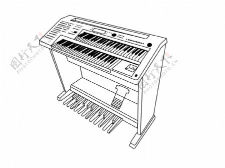 双排键电子琴钢琴矢量图