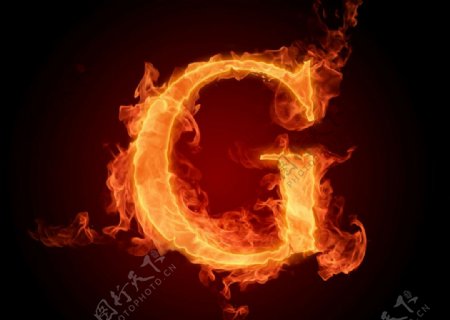 字母g火焰效果创意组合