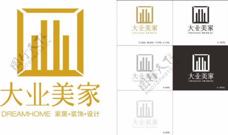 南京大业美家家居装饰logo
