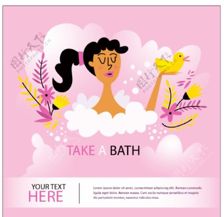 女人洗澡用塑料鸭子