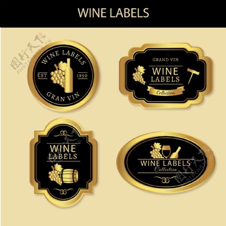 高级红葡萄酒标签