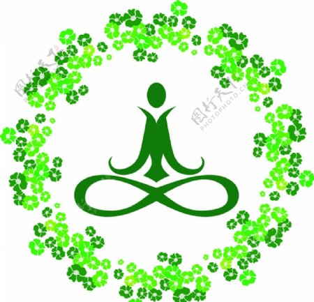 绿色瑜珈标志