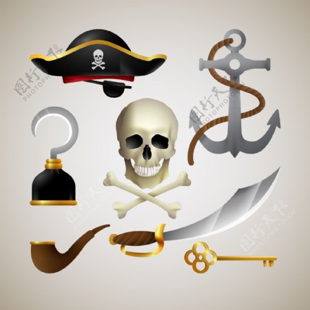 海盗设计元素集
