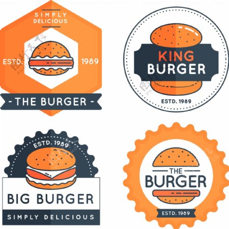 四种经典的汉堡标志LOGO