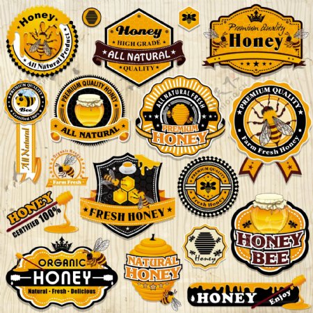 蜜蜂和蜂蜜标签