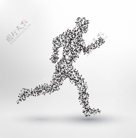 抽象跑步的男人插图