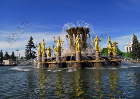前苏联农业展览馆喷泉雕塑