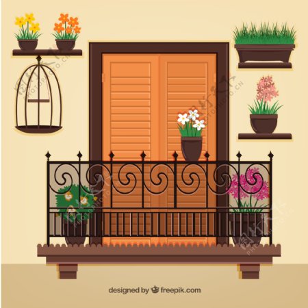 阳台和盆栽