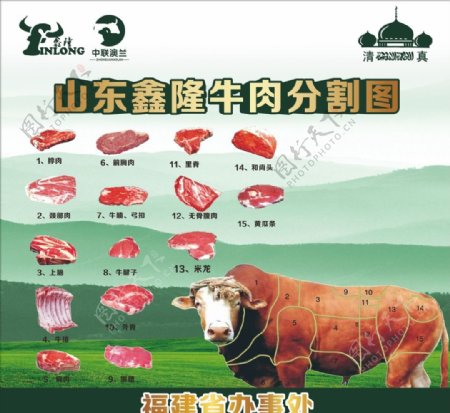 牛肉分割图清真