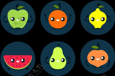 各种表情水果图标免抠png透明图层素材