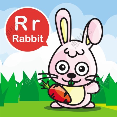 兔子卡通小动物矢量背景素材