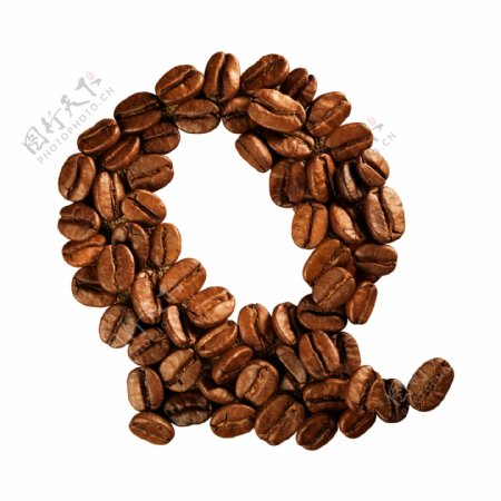 咖啡豆组成的字母Q图片