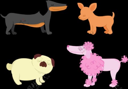各种可爱卡通小狗免抠png透明图层素材