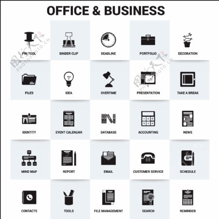 办公室和商业图标