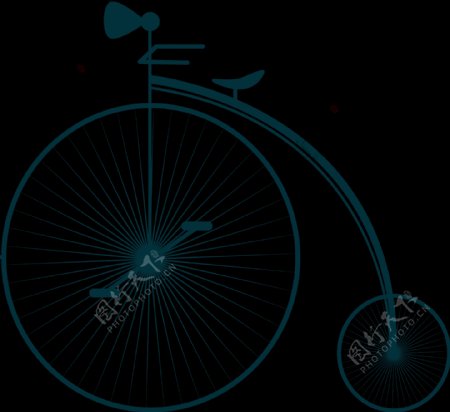 艺术自行车插画免抠png透明图层素材