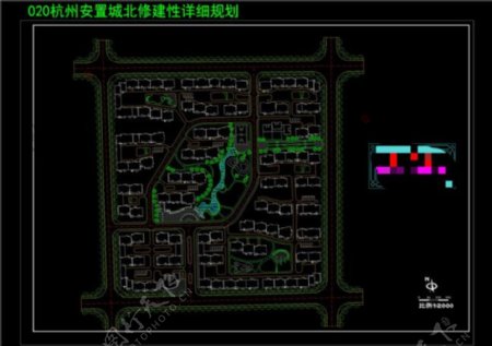 杭州安置城北修建性详细规划CAD景观图纸
