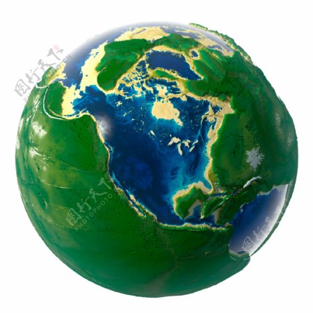 绿色覆盖的地球图片