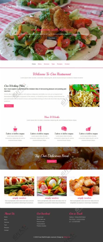餐馆食材信息响应式网站模板