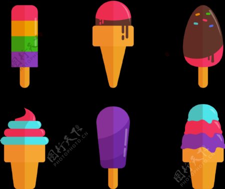 彩色冰淇淋图标免抠png透明图层素材