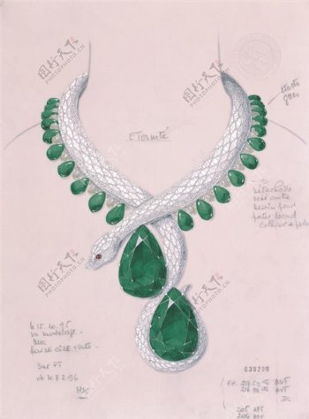 创意蛇链手绘珠宝PSD图片