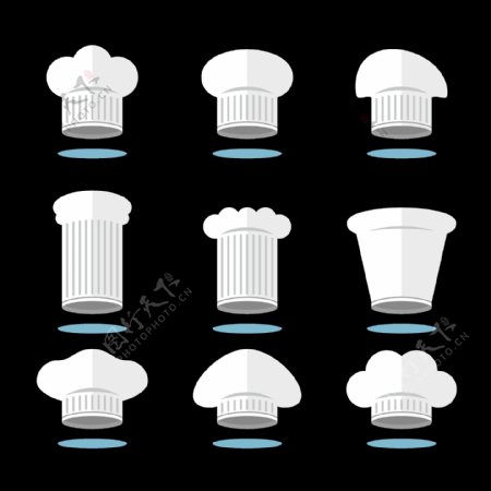 各种白色厨师帽免抠png透明图层素材