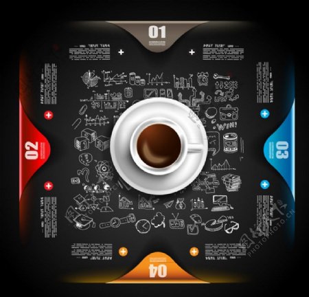 创意咖啡商务信息图设计矢量素材