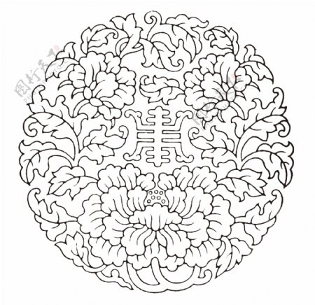 中国传统圆形花纹修饰
