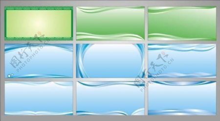 蓝绿色展板设计矢量素材