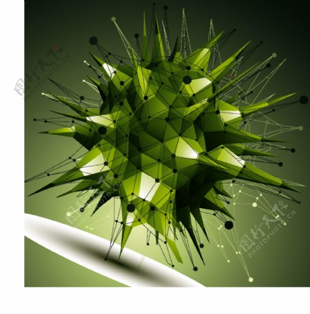绿色几何物体设计矢量素材