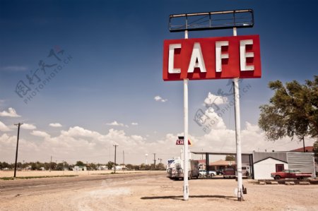 咖啡路标指示牌图片