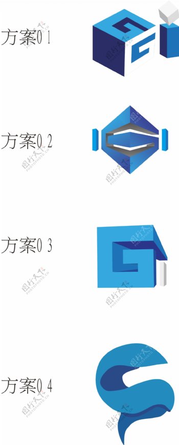 Glogo标识VI立体logo