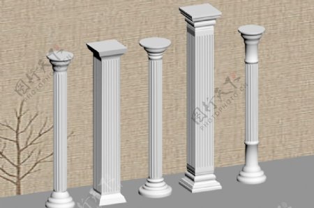 3D罗马柱