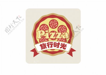 披萨店矢量卡通logo设计
