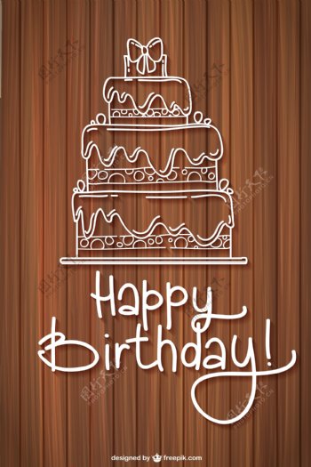 一张画蛋糕的生日卡片