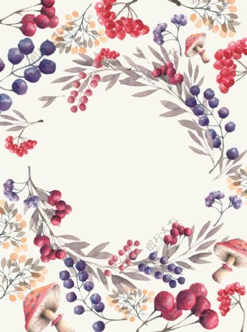 森系花朵水果免抠背景印刷画册装饰设计素材