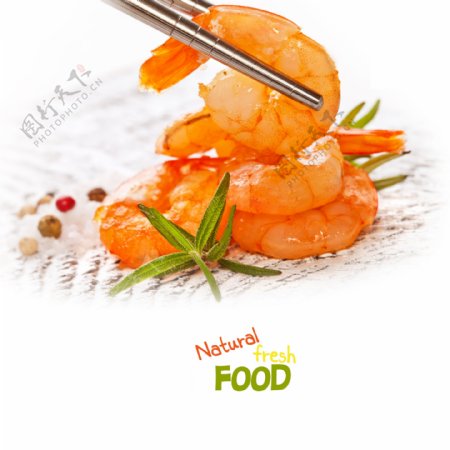 筷子与大虾图片