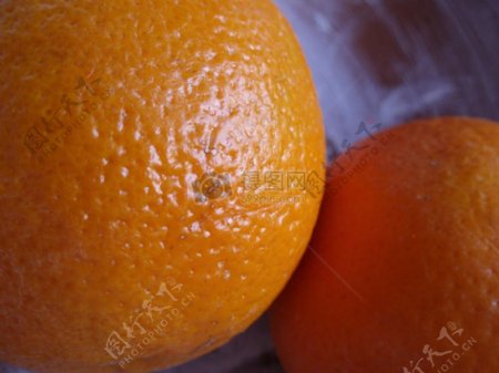 两颗橙子近景