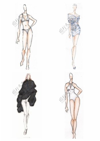 4款时尚性感女装设计图