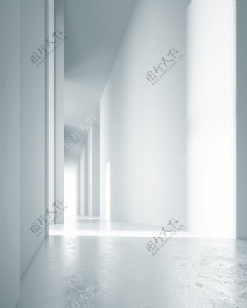 白色走廊设计
