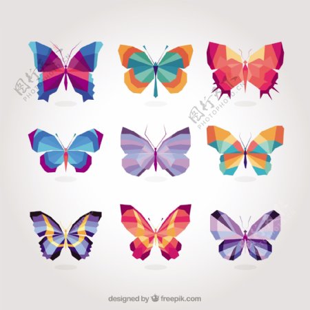 几何五颜六色的蝴蝶