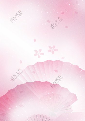 樱花扇淘宝海报背景