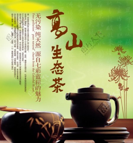 高山生态茶茶艺文化海报