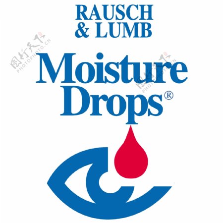 蓝色背景红色水滴logo设计
