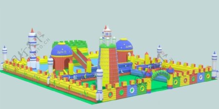 3D模型充气城堡儿童乐园