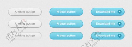 白蓝简单UI设计图标按钮素材下载