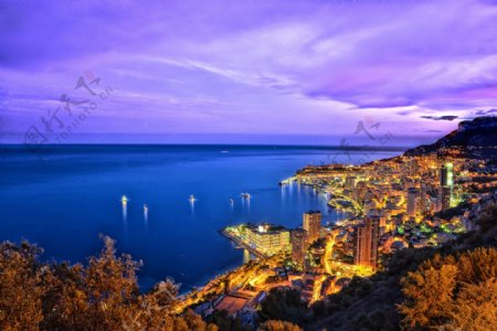 摩纳哥黄昏风景图片