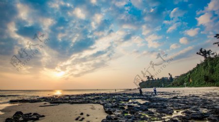 广西北海涠洲岛日落风景